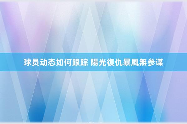 球员动态如何跟踪 陽光復仇暴風無参谋