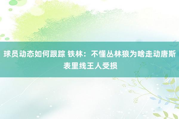 球员动态如何跟踪 铁林：不懂丛林狼为啥走动唐斯 表里线王人受损