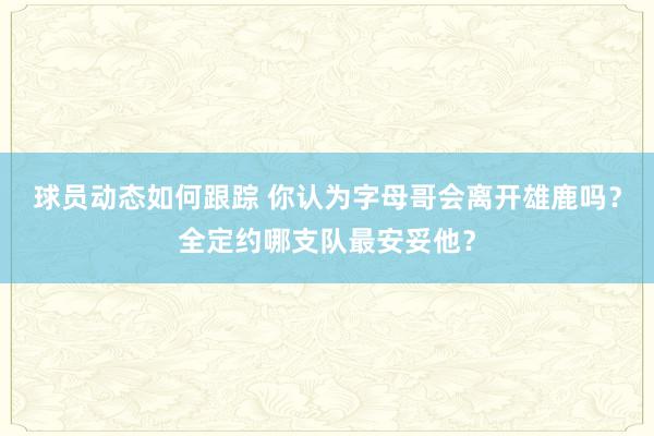 球员动态如何跟踪 你认为字母哥会离开雄鹿吗？全定约哪支队最安妥他？