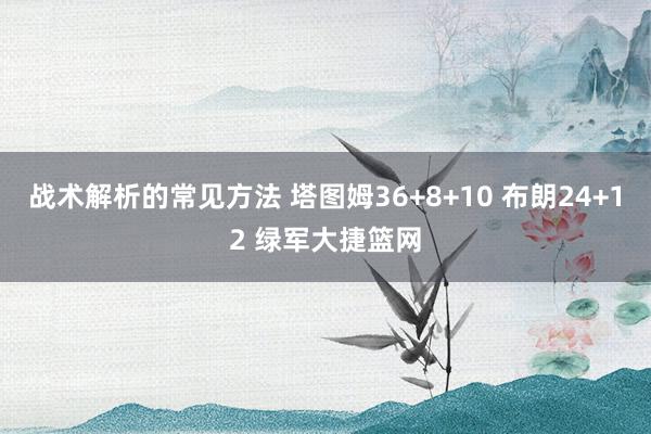 战术解析的常见方法 塔图姆36+8+10 布朗24+12 绿军大捷篮网