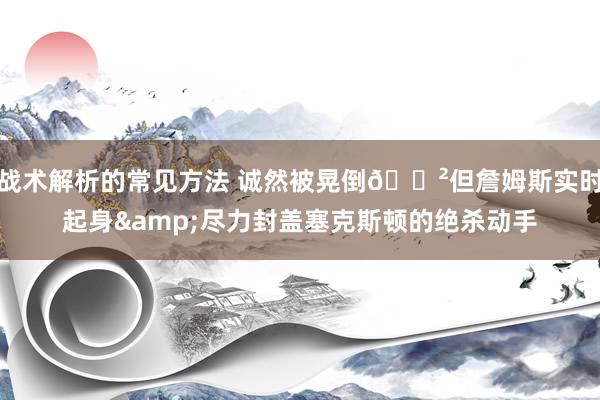 战术解析的常见方法 诚然被晃倒😲但詹姆斯实时起身&尽力封盖塞克斯顿的绝杀动手