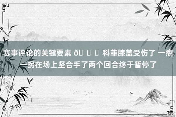 赛事评论的关键要素 😐科菲膝盖受伤了 一瘸一拐在场上坚合手了两个回合终于暂停了