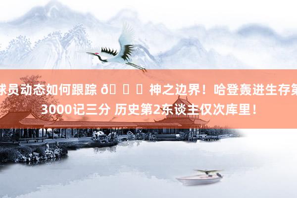 球员动态如何跟踪 😀神之边界！哈登轰进生存第3000记三分 历史第2东谈主仅次库里！