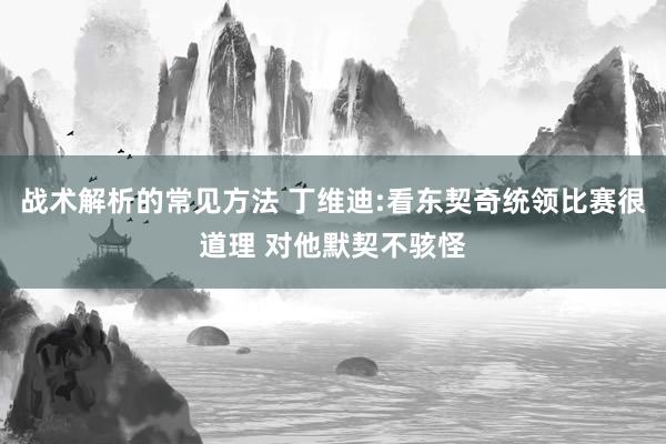 战术解析的常见方法 丁维迪:看东契奇统领比赛很道理 对他默契不骇怪