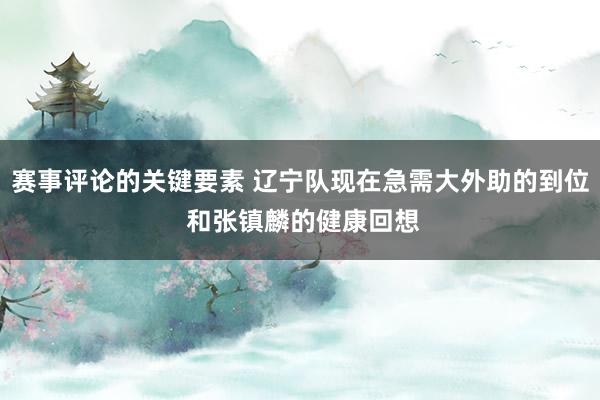 赛事评论的关键要素 辽宁队现在急需大外助的到位 和张镇麟的健康回想