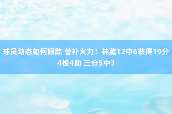 球员动态如何跟踪 替补火力！林葳12中6获得19分4板4助 三分5中3