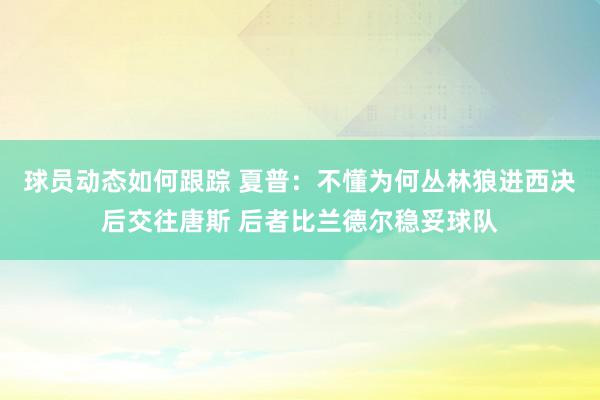 球员动态如何跟踪 夏普：不懂为何丛林狼进西决后交往唐斯 后者比兰德尔稳妥球队