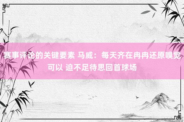 赛事评论的关键要素 马威：每天齐在冉冉还原嗅觉可以 迫不足待思回首球场