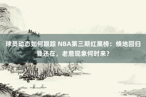 球员动态如何跟踪 NBA第三期红黑榜：倏地回归登还在，老詹现象何时来？