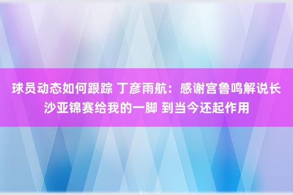 球员动态如何跟踪 丁彦雨航：感谢宫鲁鸣解说长沙亚锦赛给我的一脚 到当今还起作用