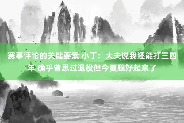 赛事评论的关键要素 小丁：大夫说我还能打三四年 确乎曾思过退役但今夏腿好起来了