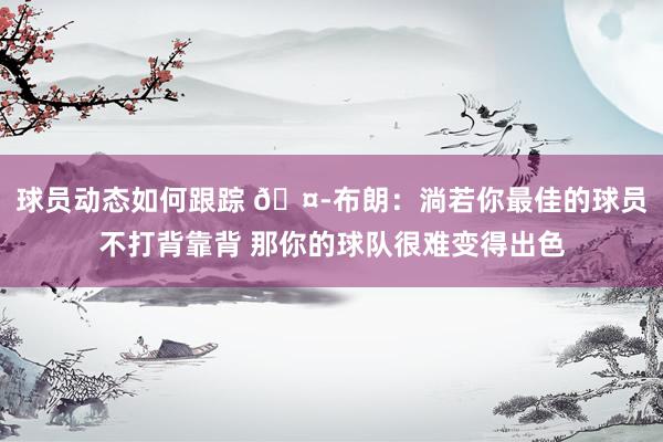 球员动态如何跟踪 🤭布朗：淌若你最佳的球员不打背靠背 那你的球队很难变得出色