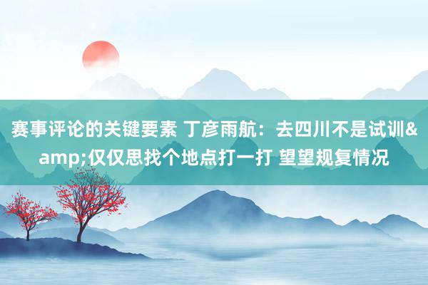 赛事评论的关键要素 丁彦雨航：去四川不是试训&仅仅思找个地点打一打 望望规复情况