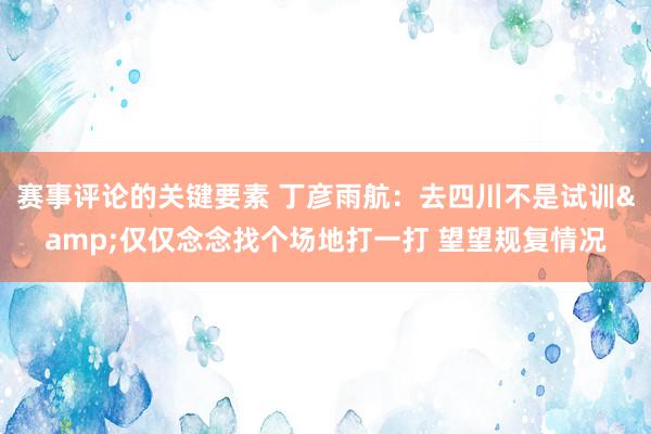 赛事评论的关键要素 丁彦雨航：去四川不是试训&仅仅念念找个场地打一打 望望规复情况