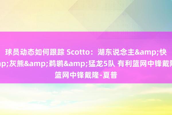 球员动态如何跟踪 Scotto：湖东说念主&快船&灰熊&鹈鹕&猛龙5队 有利篮网中锋戴隆-夏普