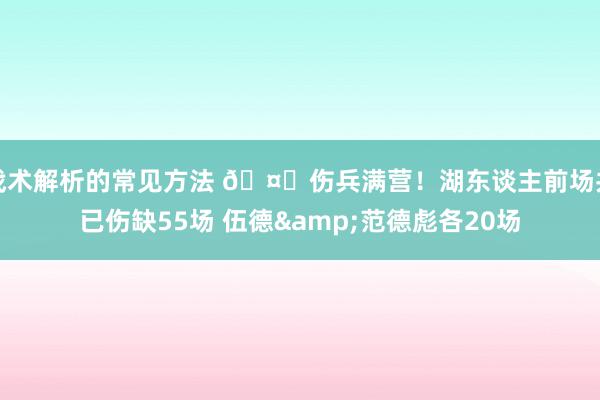 战术解析的常见方法 🤕伤兵满营！湖东谈主前场共已伤缺55场 伍德&范德彪各20场