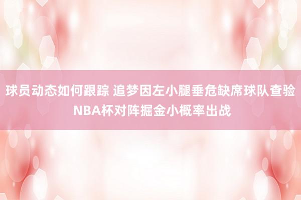 球员动态如何跟踪 追梦因左小腿垂危缺席球队查验 NBA杯对阵掘金小概率出战